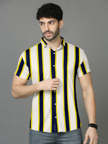 Nautical Stripe Premium Cotton Half Sleeve Shirt