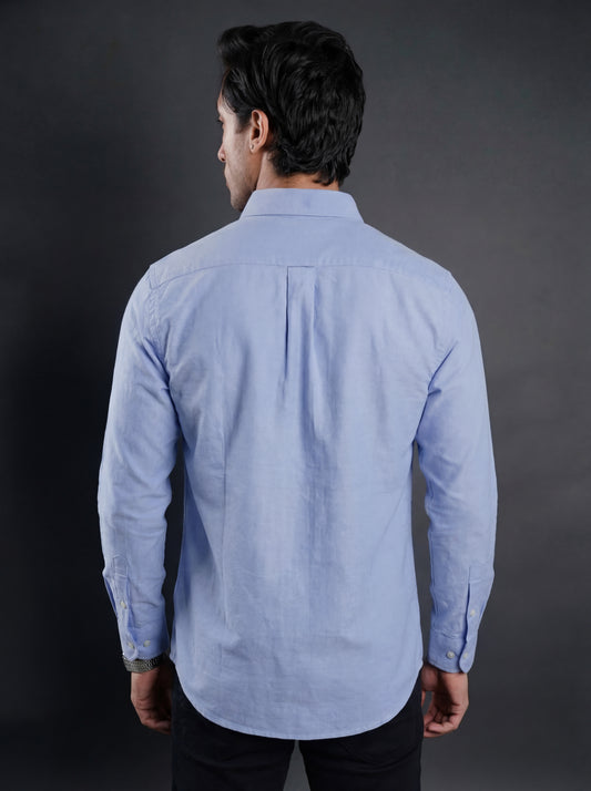 Carolina Blue Solid Premium Cotton Shirt