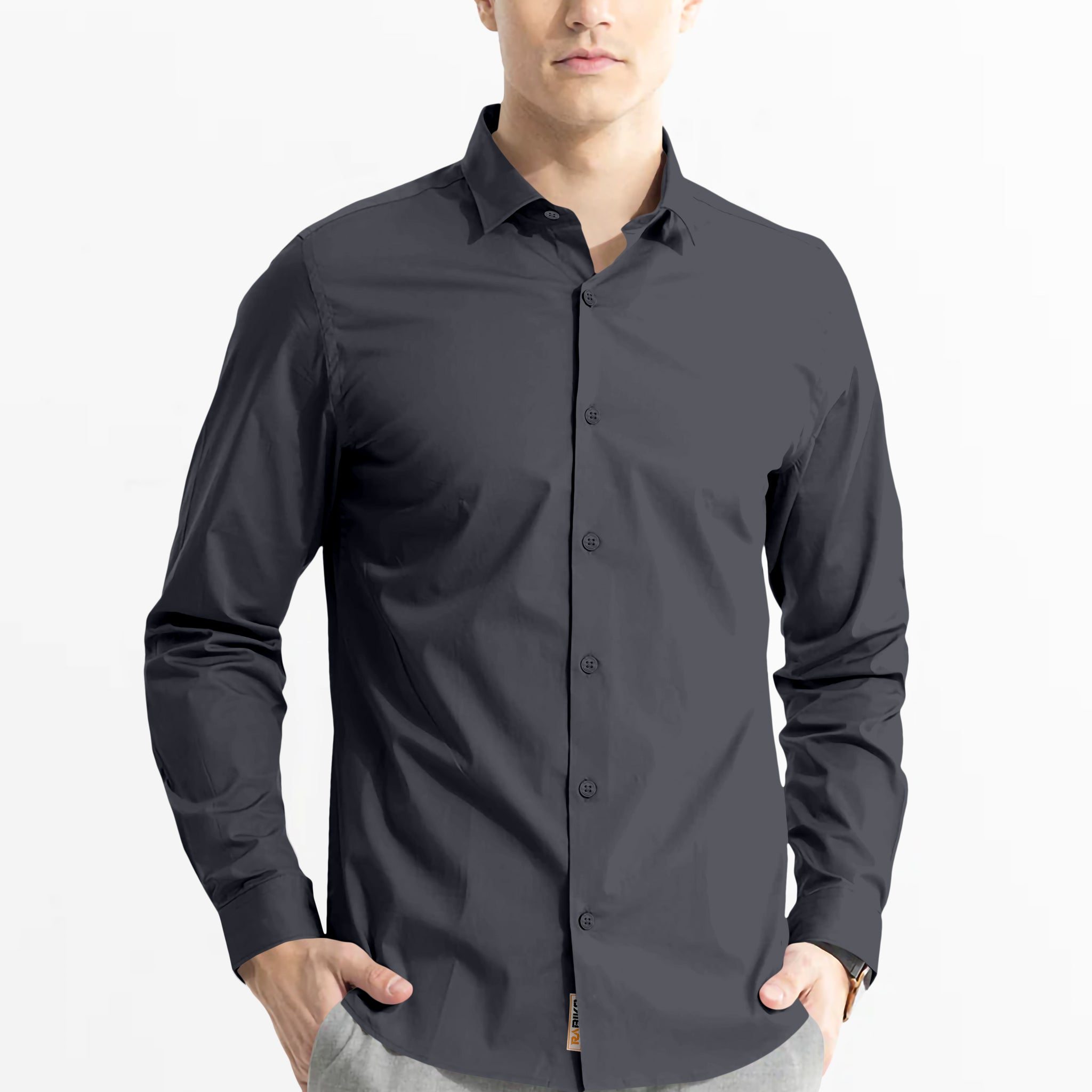 Black Subtle Sheen Super Soft Premium Satin Cotton Shirt