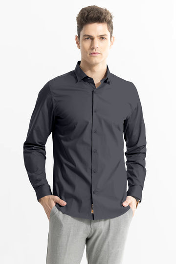 Black Subtle Sheen Super Soft Premium Satin Cotton Shirt