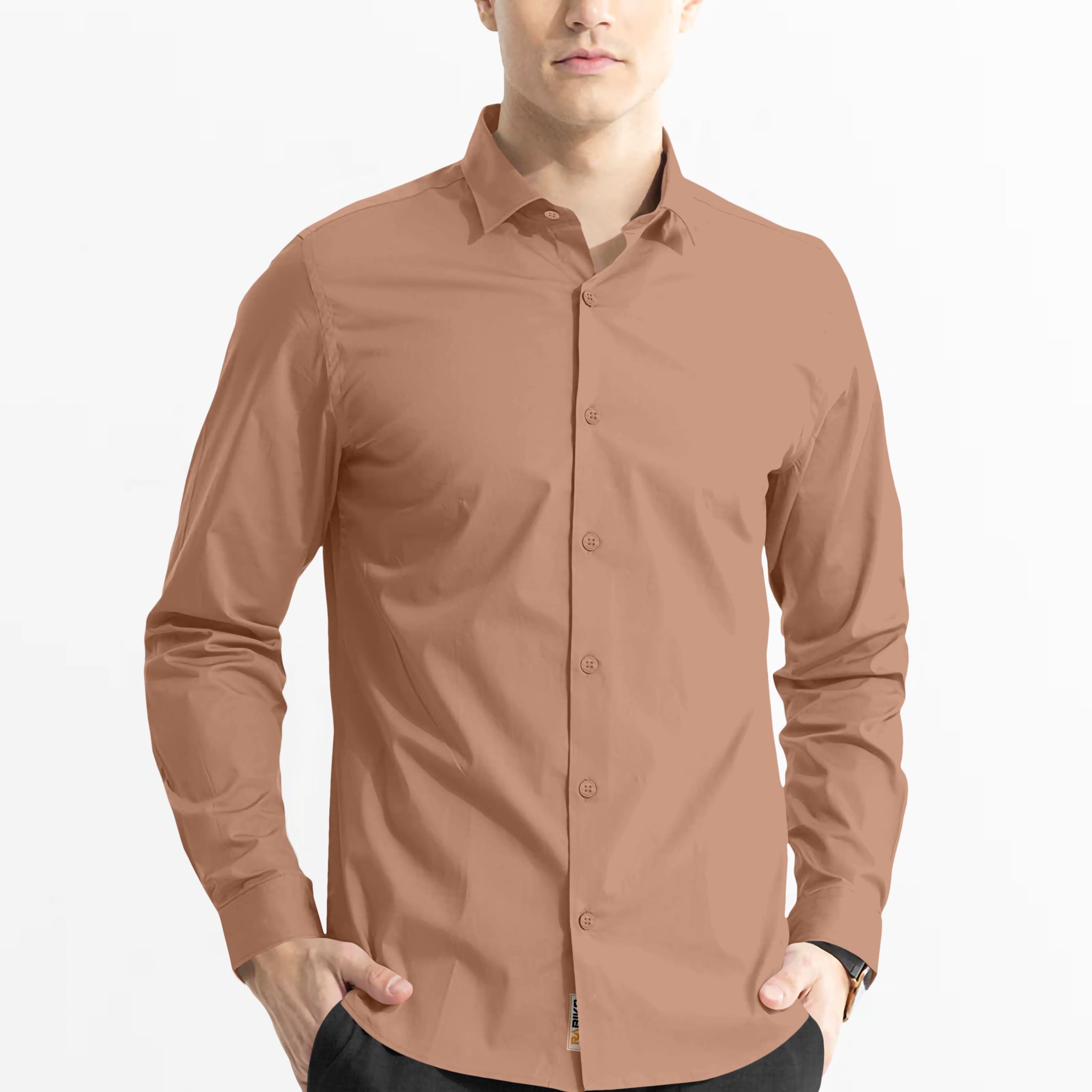 Brownish Subtle Sheen Super Soft Premium Satin Cotton Shirt