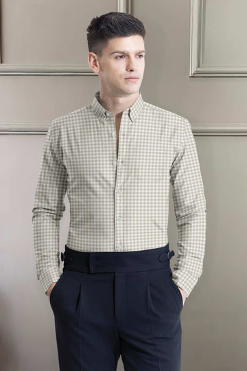 Classic Beige Check Shirt