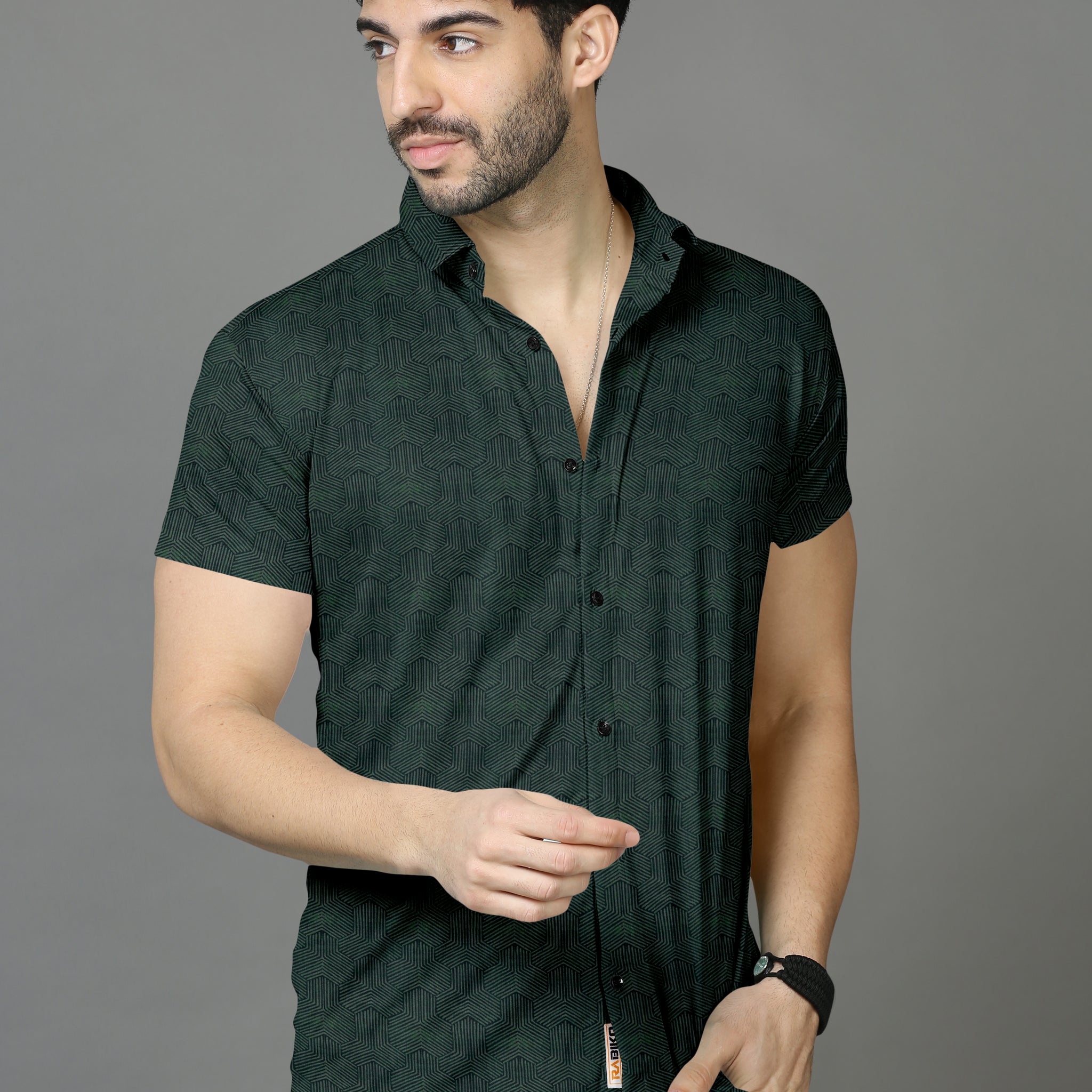 Geometric Pattern Half Sleeve Shirt