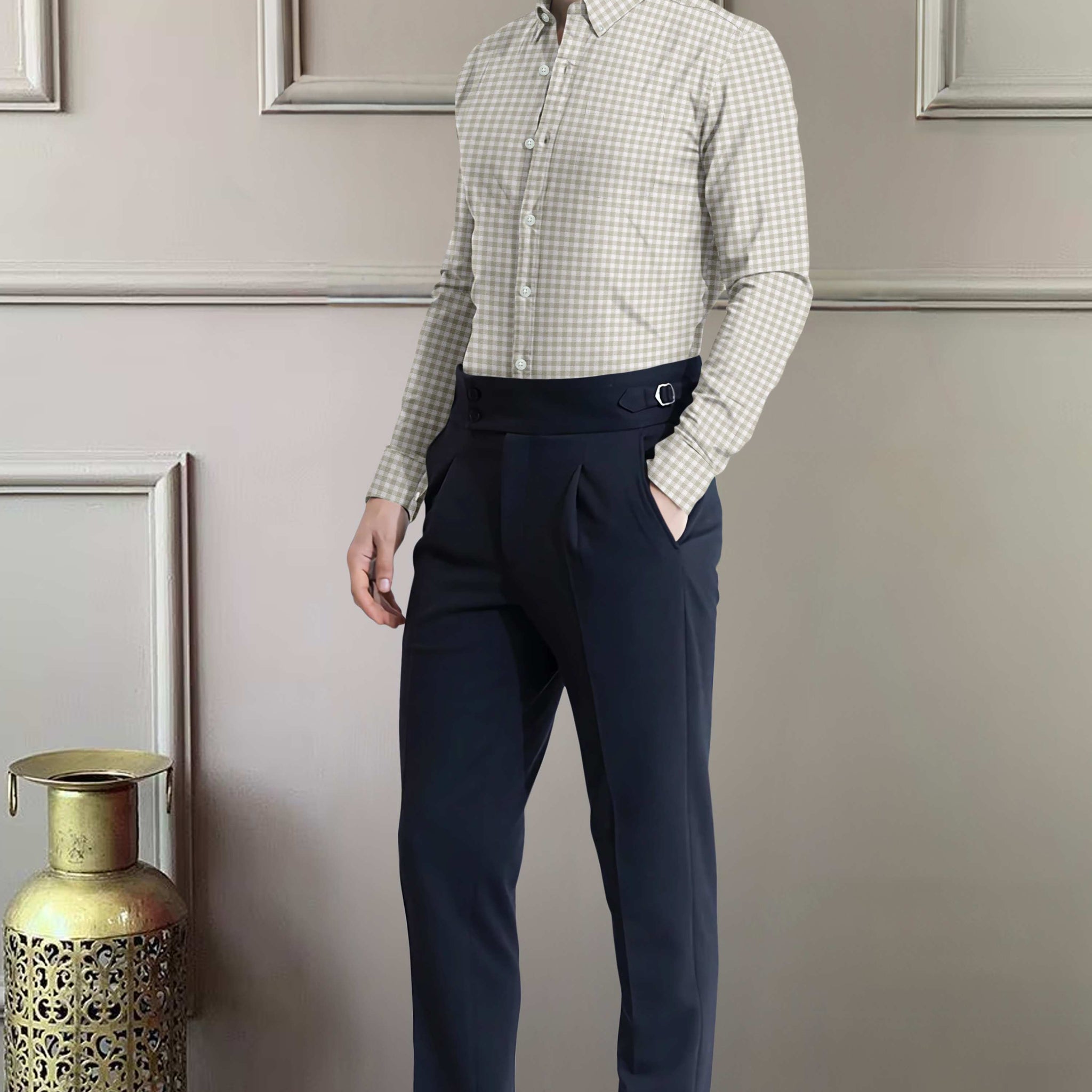 Classic Beige Check Shirt