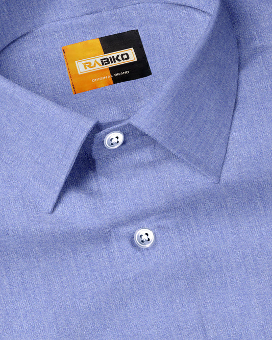 Carolina Blue Solid Premium Cotton Shirt