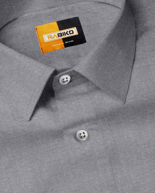 Grey Solid Premium Cotton Shirt