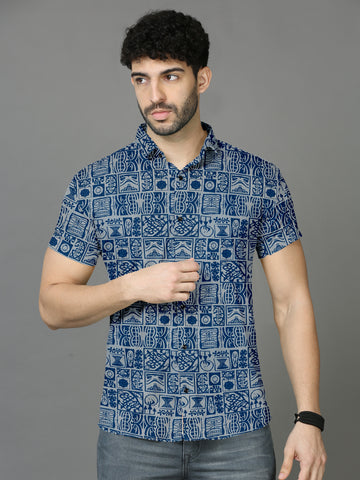 Fractured Prism Printed Half Sleeve Shirt