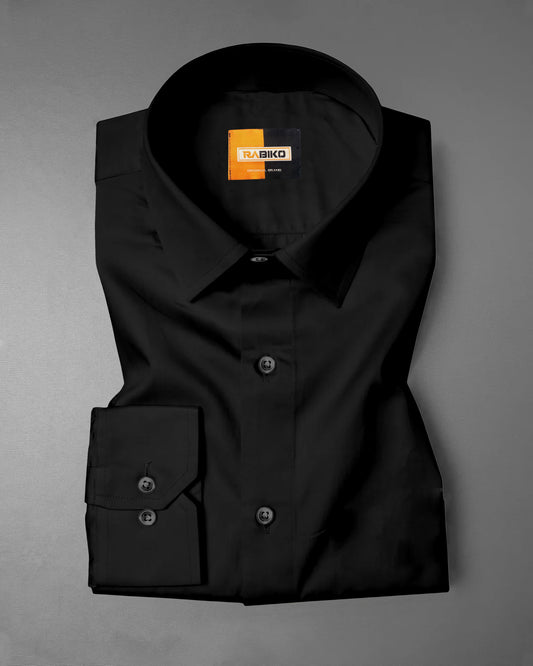 Black Solid Premium Cotton Shirt