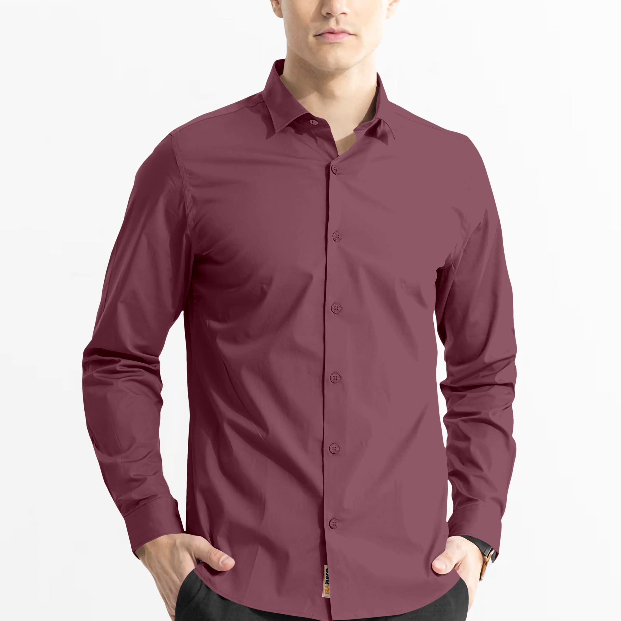 Dark Mauve Subtle Sheen Super Soft Premium Satin Cotton Shirt