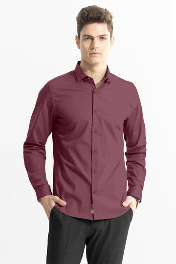 Dark Mauve Subtle Sheen Super Soft Premium Satin Cotton Shirt