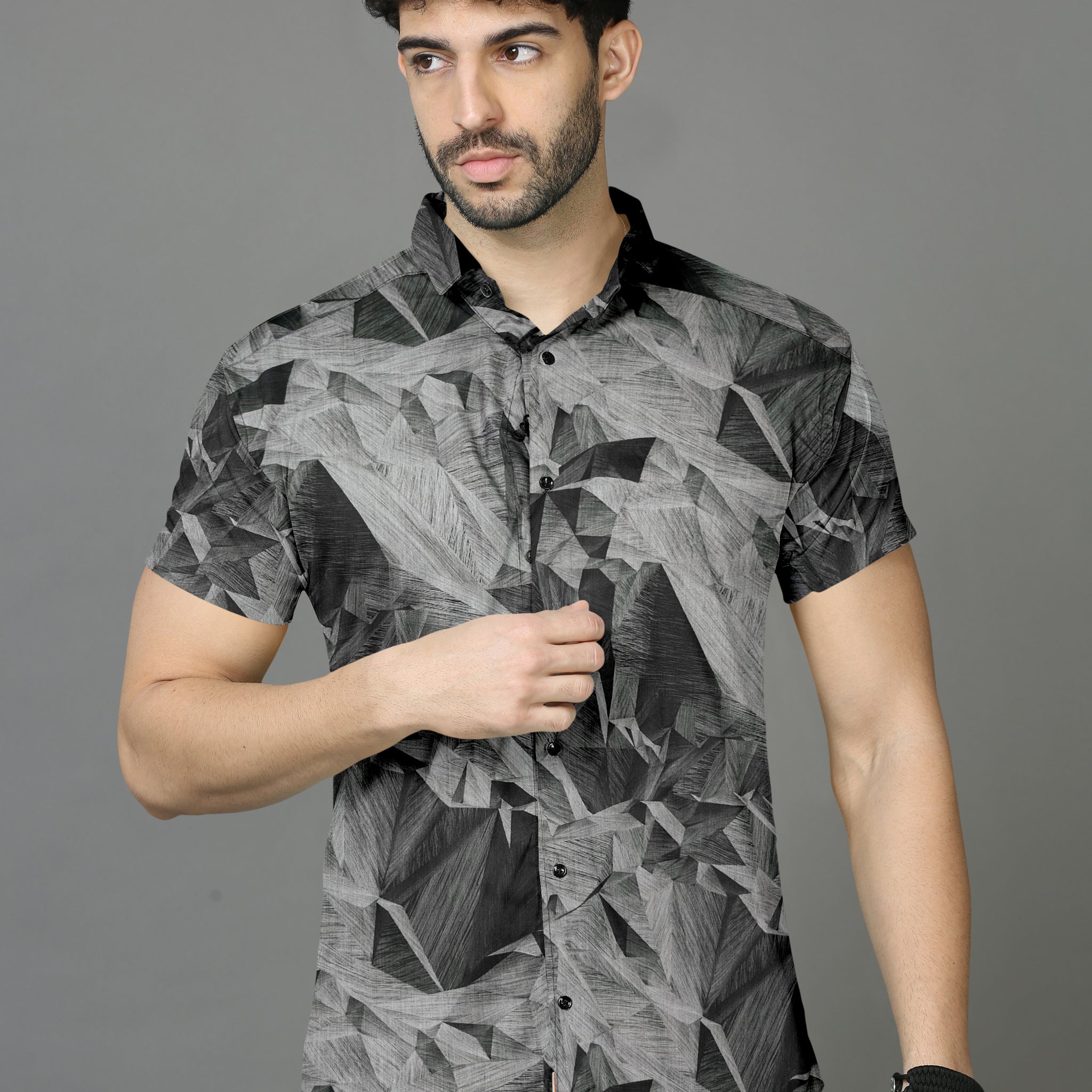 Zebra Crossing Printed Half Sleeve Shirt