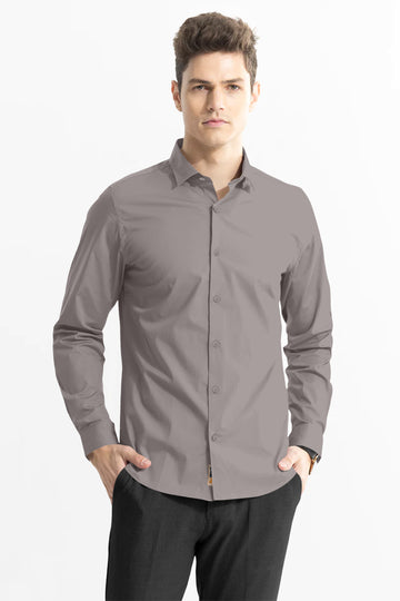 Dusty Grey Subtle Sheen Super Soft Premium Satin Cotton Shirt