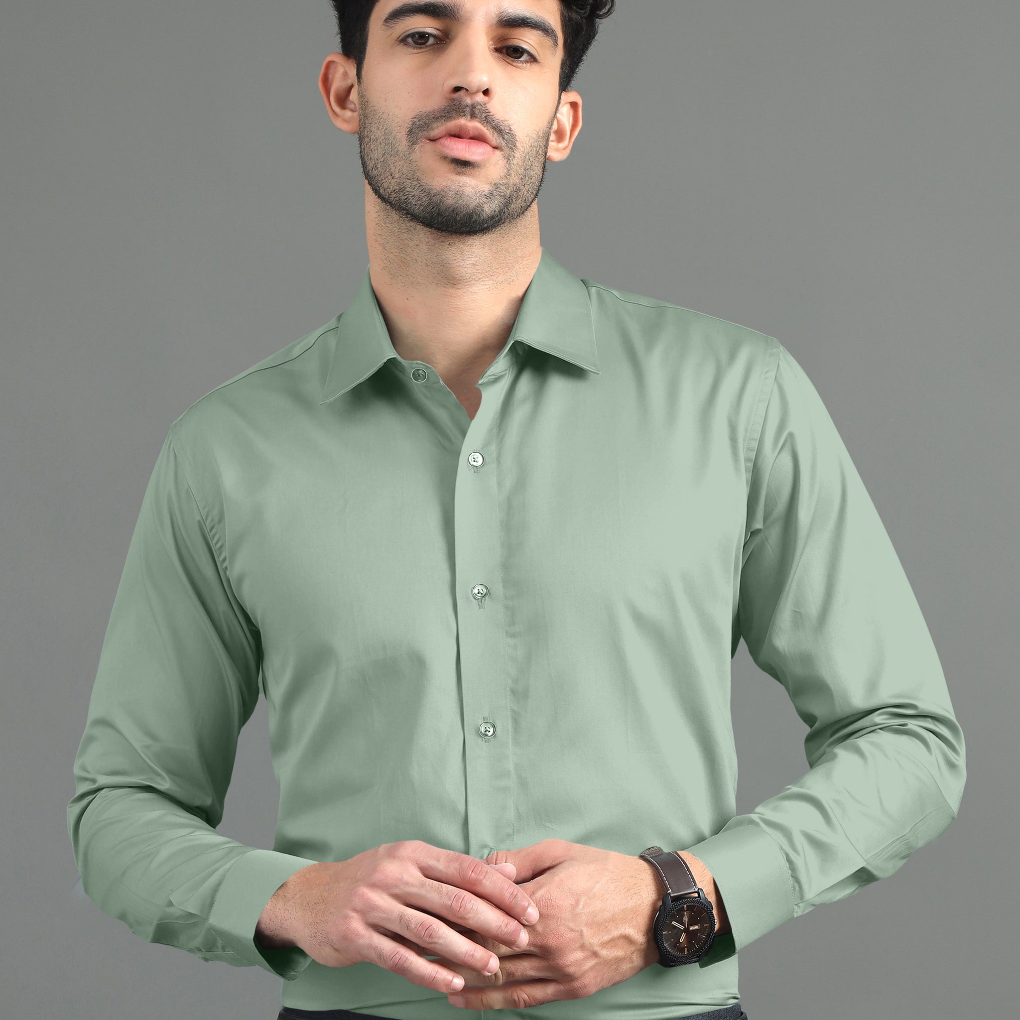 Spring Rain Subtle Sheen Super Soft Premium Satin Cotton Shirt